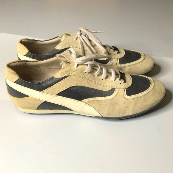 Versace Cream Suede Reflective Men Sz 10 Sneaker